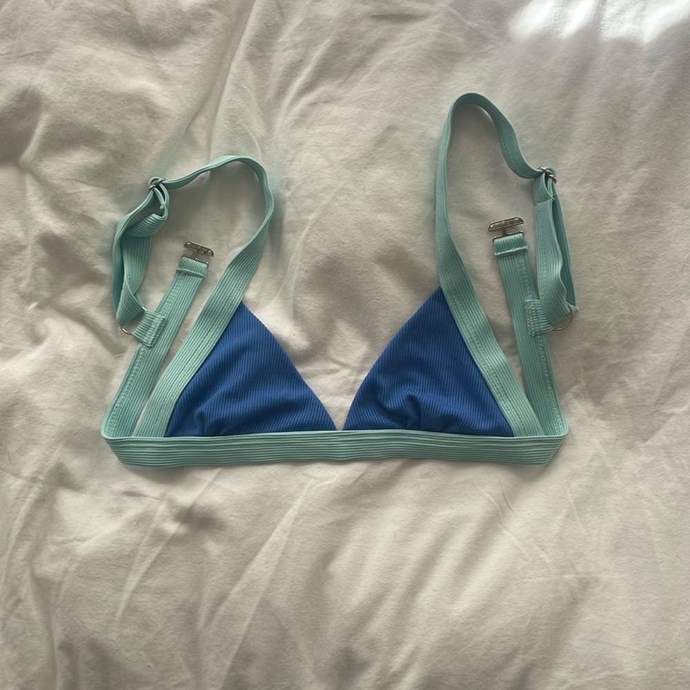 Blue bikini top